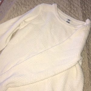 Textured, thick white sweater